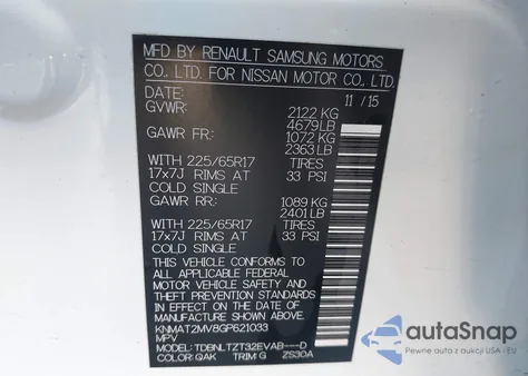 2016 Nissan Rogue Sv from USA, damaged, VIN KNMAT2MV8GP621033